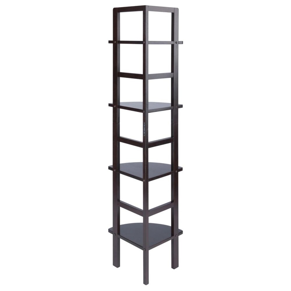 Modern Corner Bakers Rack Coffee Finish