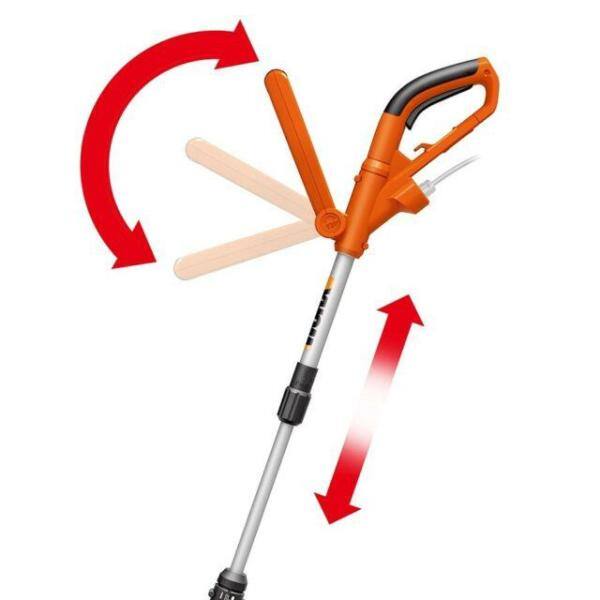 Worx 15 in. 6 Amp Corded Electric String Trimmer Edger with Telescopic Straight Shaft and Pivoting Head WG124