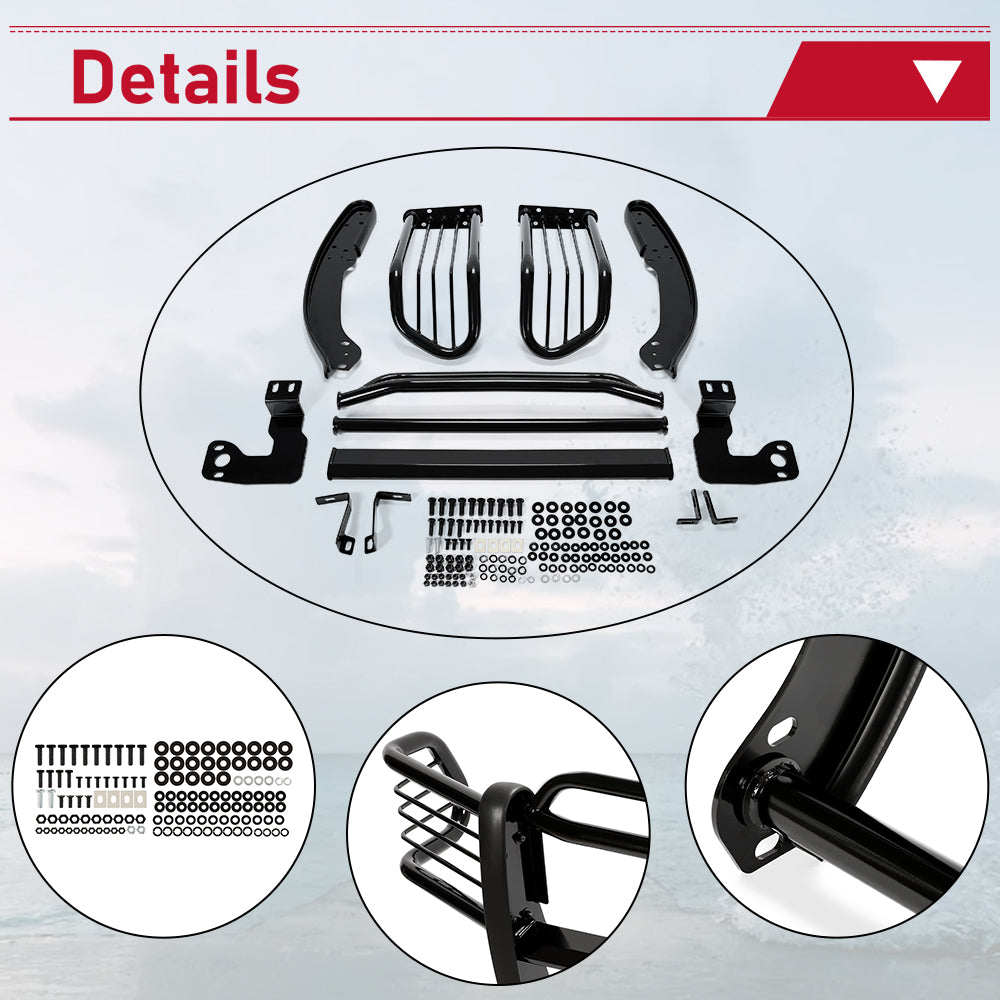 Kojem Front Bumper Protector Grill Brush Headlight Guard for 1997-2004 Dodge Dakota 98 99 00 01 02 03