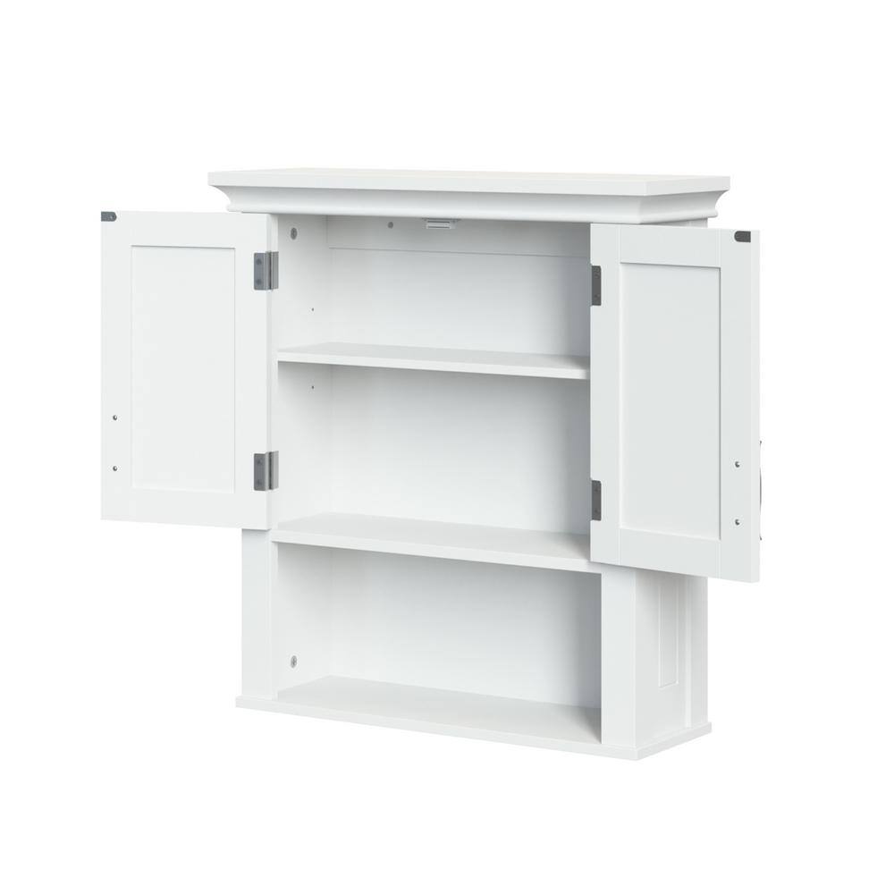 RiverRidge Home Somerset Collection 22.88 in. W x 24.38 in. H x 7.88 in. D 2-Door Wall Cabinet in White 06-039