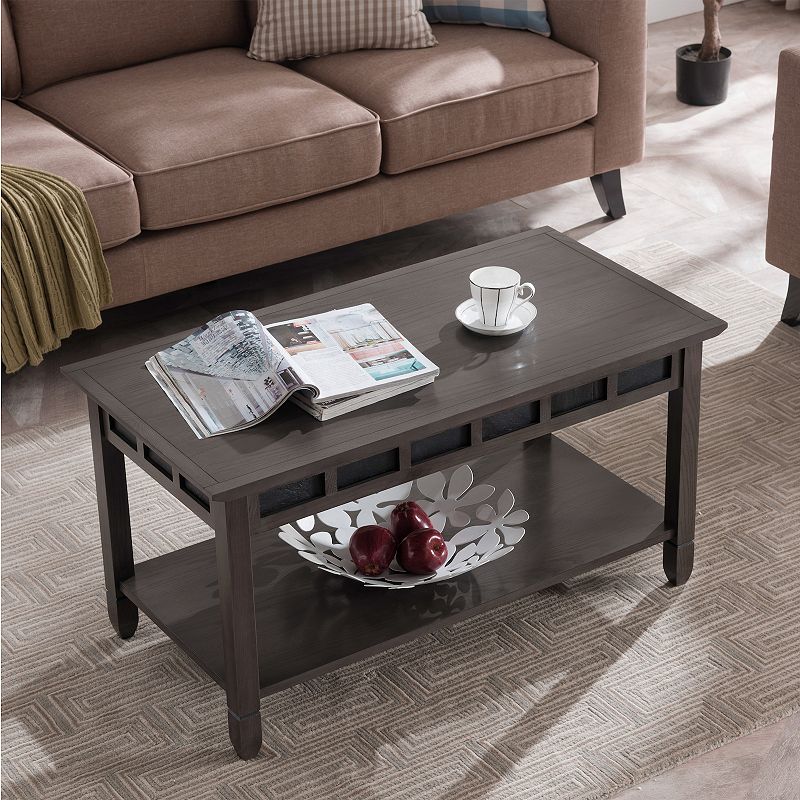 Leick Furniture Rustic Slate Finish Coffee Table