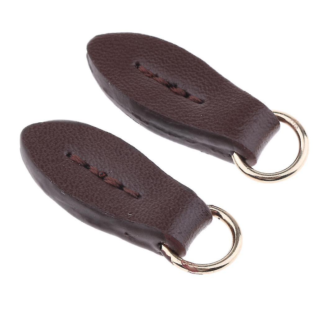 3x 2pcs Leather Zipper Puller Replacement Slider For Wallet Purse Bag Coffee