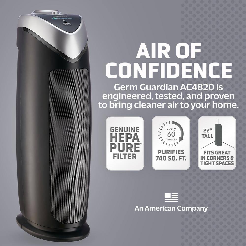 GermGuardian Air Purifier with HEPA Filter and Odor Reduction 22 in. Tower AC4820 AC4820