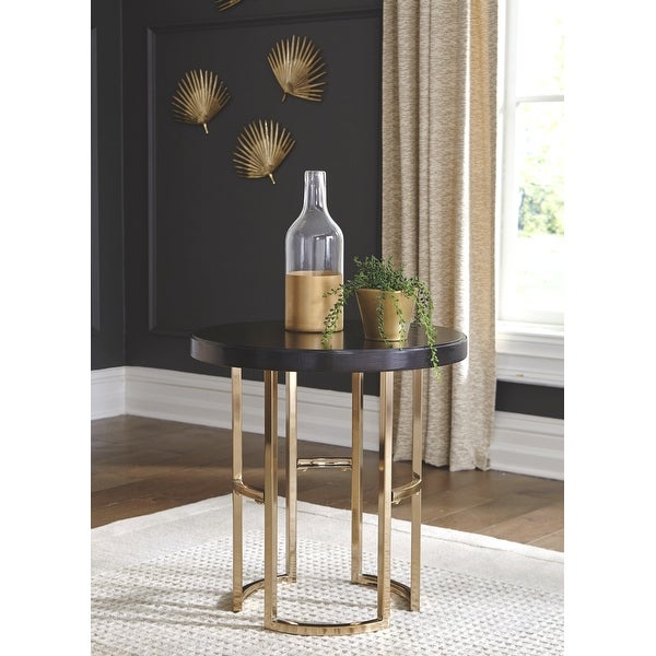 Contemporary Modern Elegant Rose Gold Base Accent Table