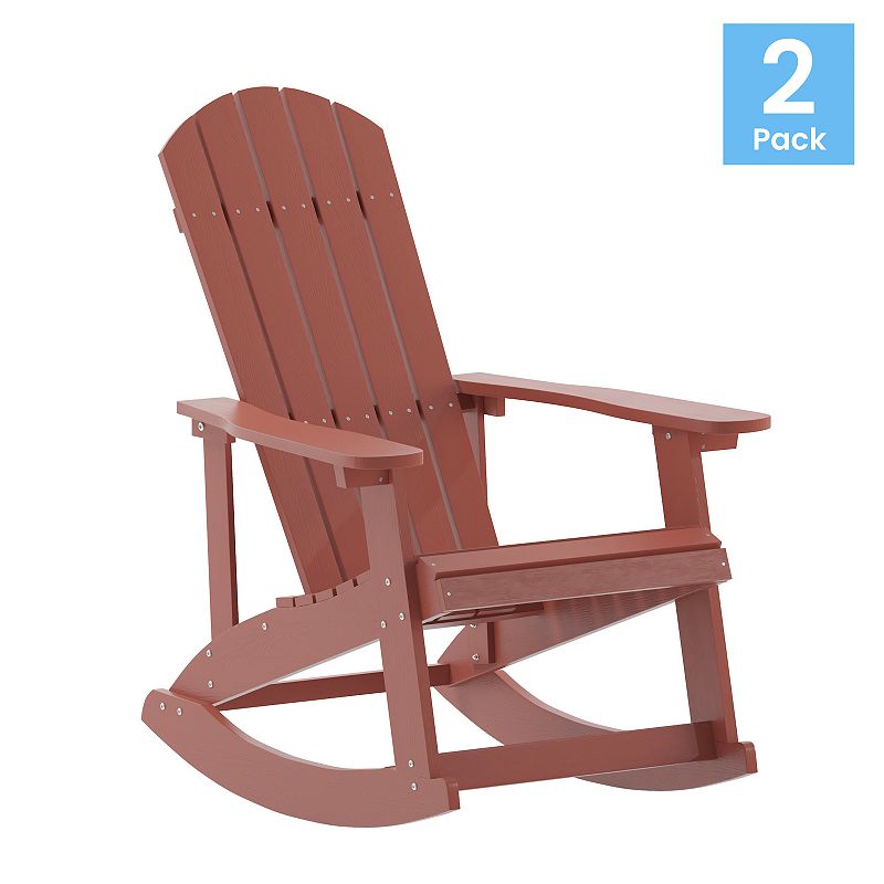 Flash Furniture Savannah All-Weather Adirondack Rocking Chair 2-piece Set