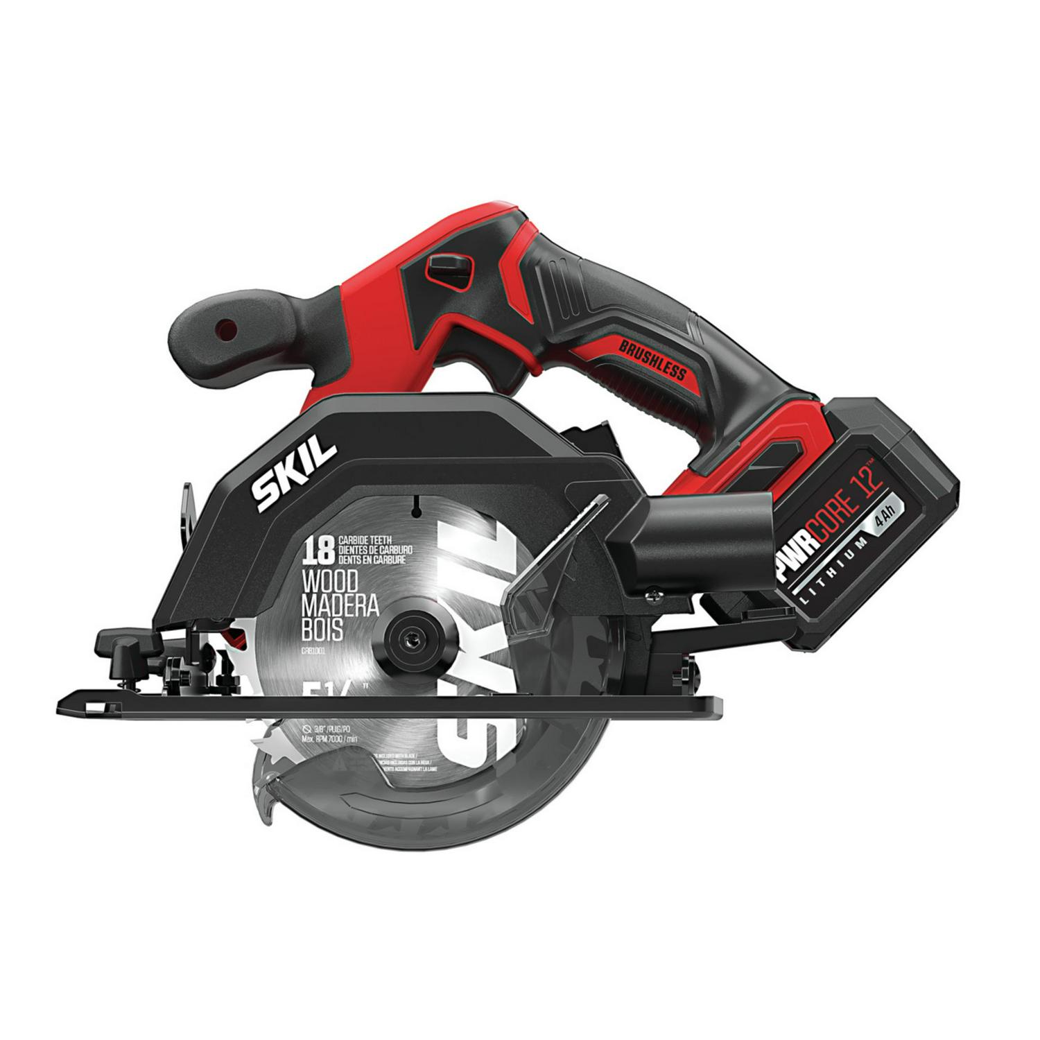 SKIL PWR CORE 12a c Brushless 12-Volt 5-1/2 In. Circular Saw Kit with 4.0 Ah Battery and PWR JUMPa c Charger， CR541802