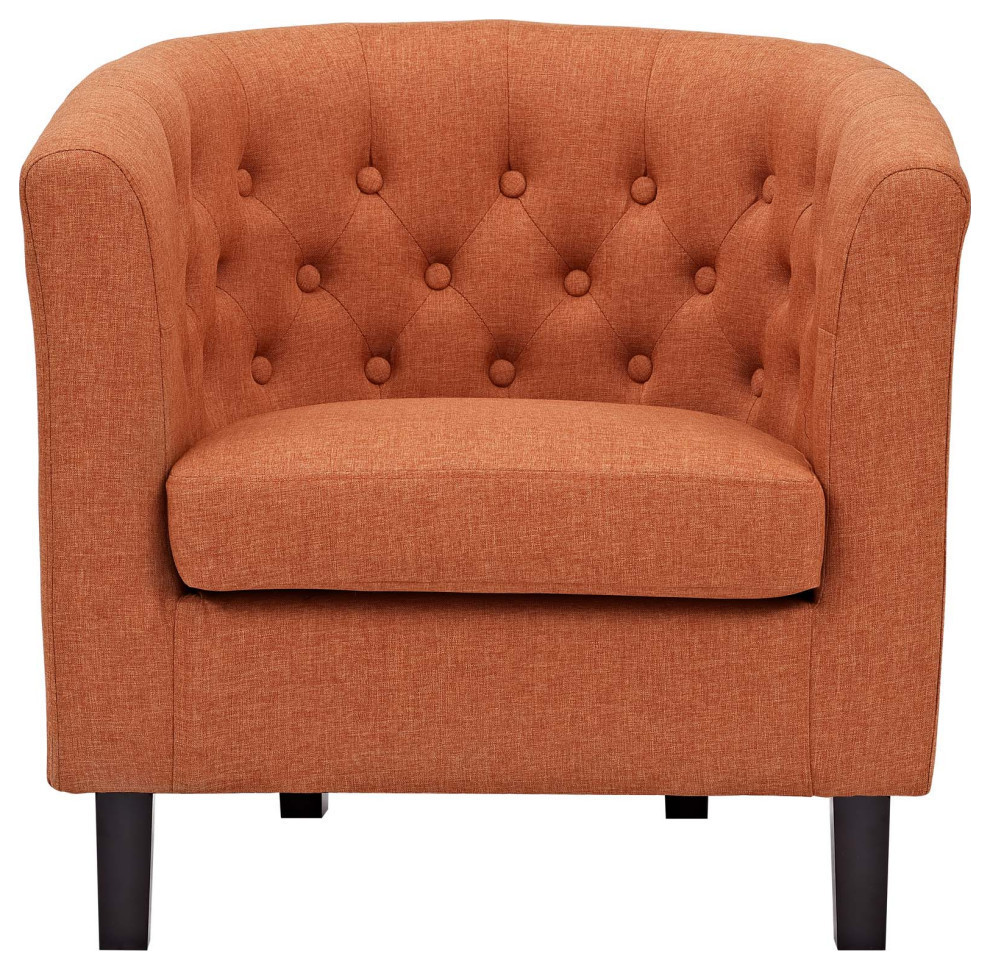 Zoey Orange Upholstered Fabric Armchair   Modern   Armchairs And Accent Chairs   by Rustic Home Furniture Deco  Houzz