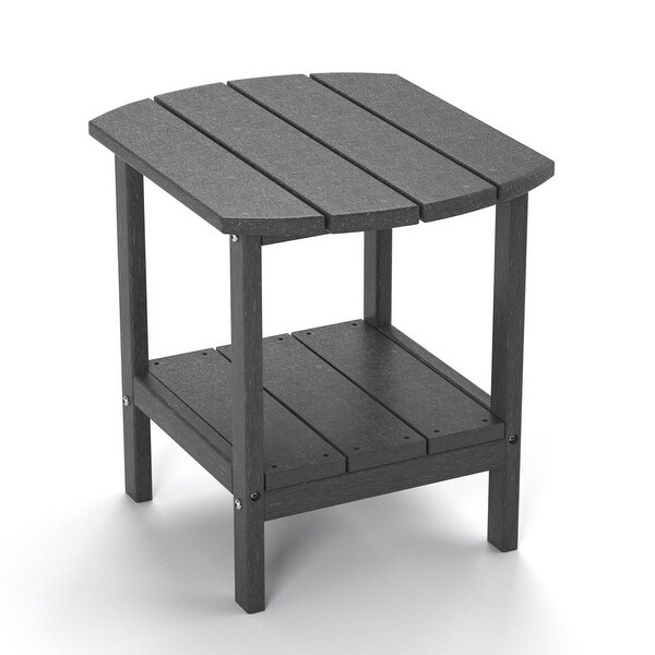 2Tier Adirondack Side Table，Outdoor End Tables HDPE AllWeather Resistant