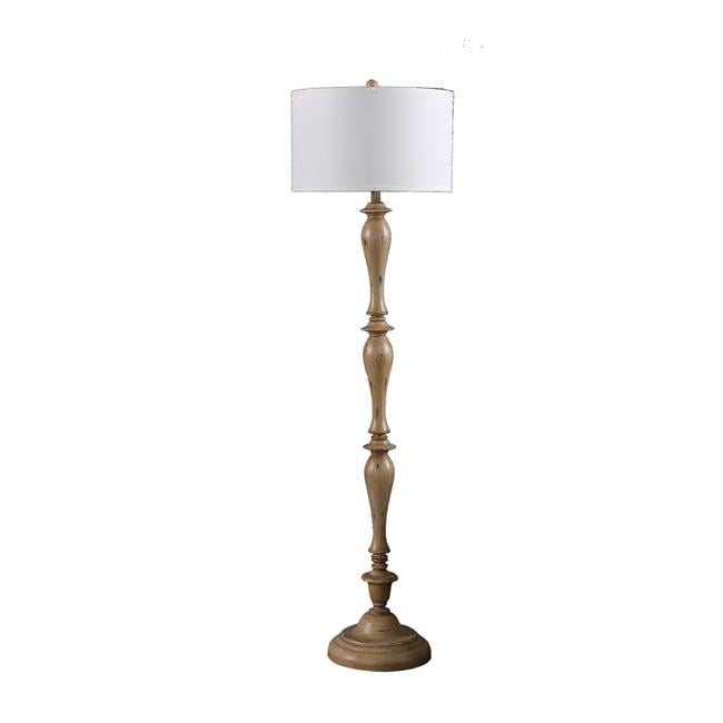 61.5 in. Coastal Wood Effect Polyresin Floor Lamp