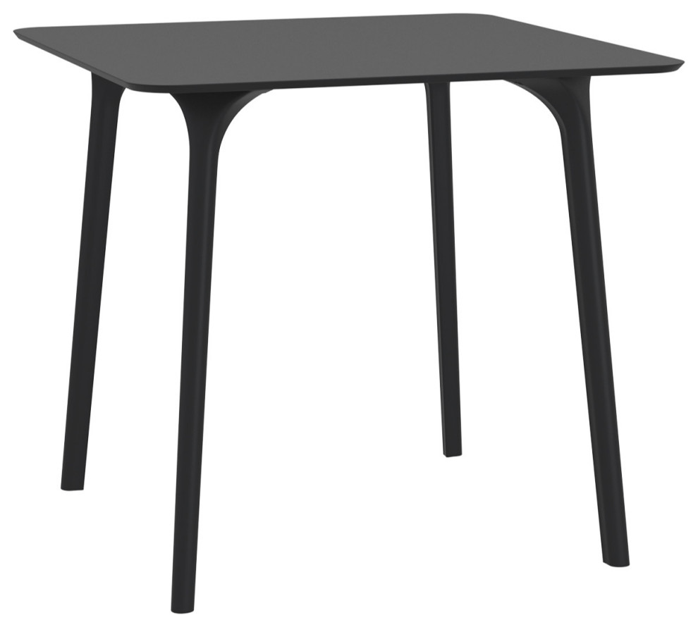 Maya Square Table 31 inch Black   Midcentury   Outdoor Dining Tables   by Compamia  Houzz