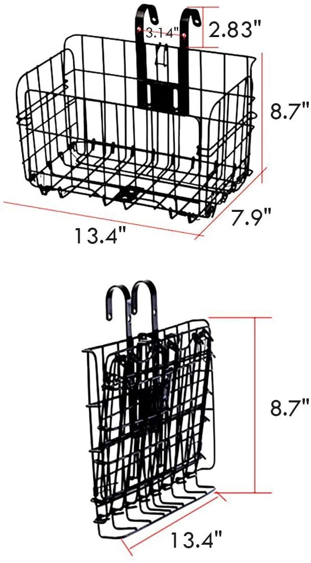 Bicycle handlebar folding wire basket