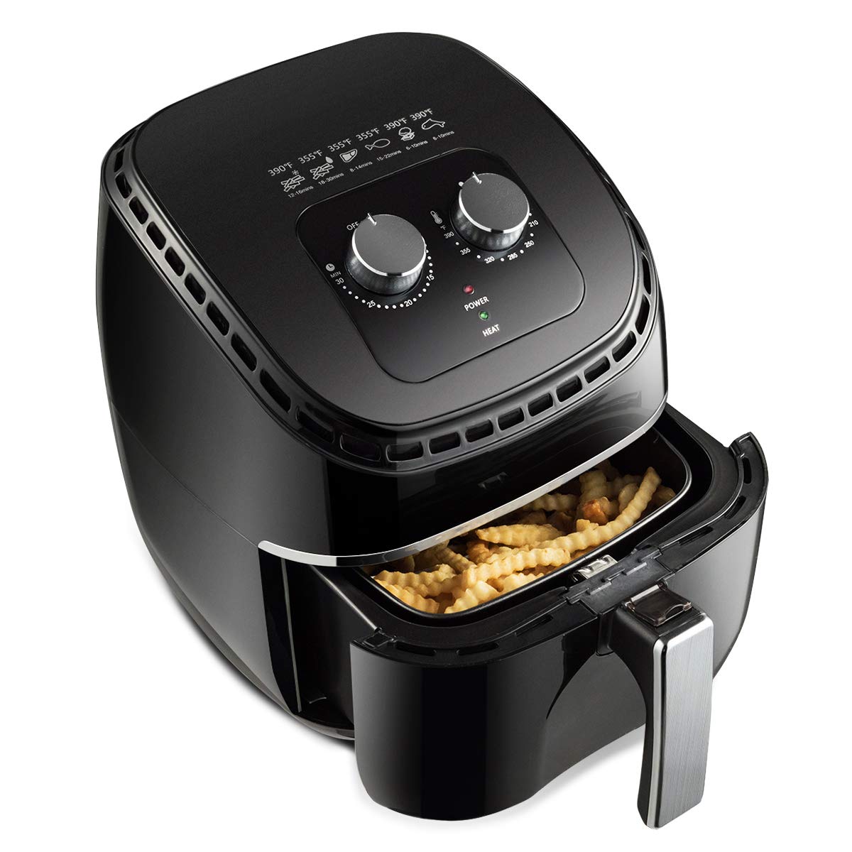 Costzon Air Fryer, 3.5Qt 1300W Electric Stainless Oil-less Oven Cooker (Black)