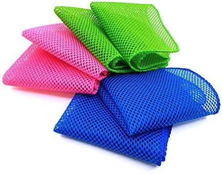 bangyoudaoo 6pcs Premium Kitchen Dish Towel Dish Cloth，Dish Scrubber，Mesh Wash Net