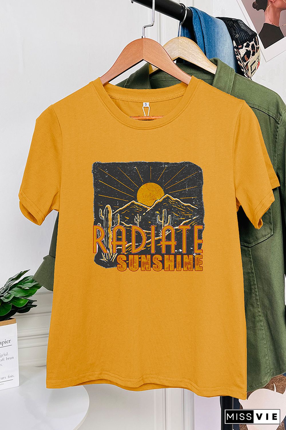 Radiate Sunshine Cactus Desert Graphic Tee Wholesale