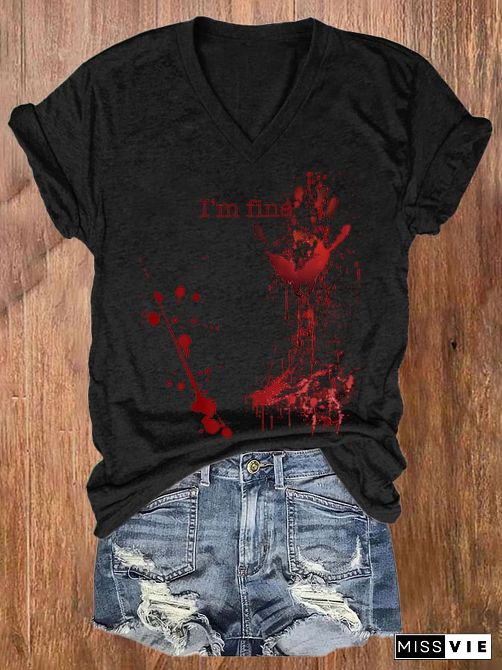 I'M Fine Print Short Sleeve T-Shirt