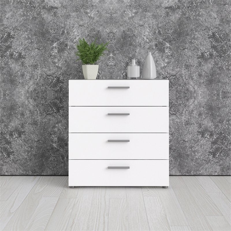 Pemberly Row 4 Drawer Chest in White