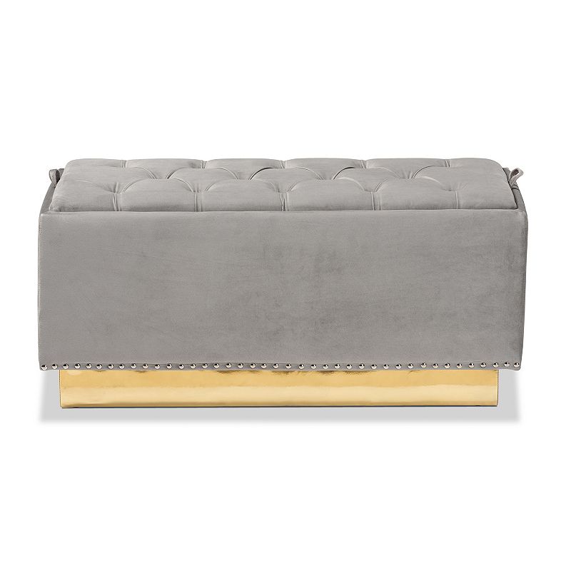 Baxton Studio Powell Tufted Storage Ottoman