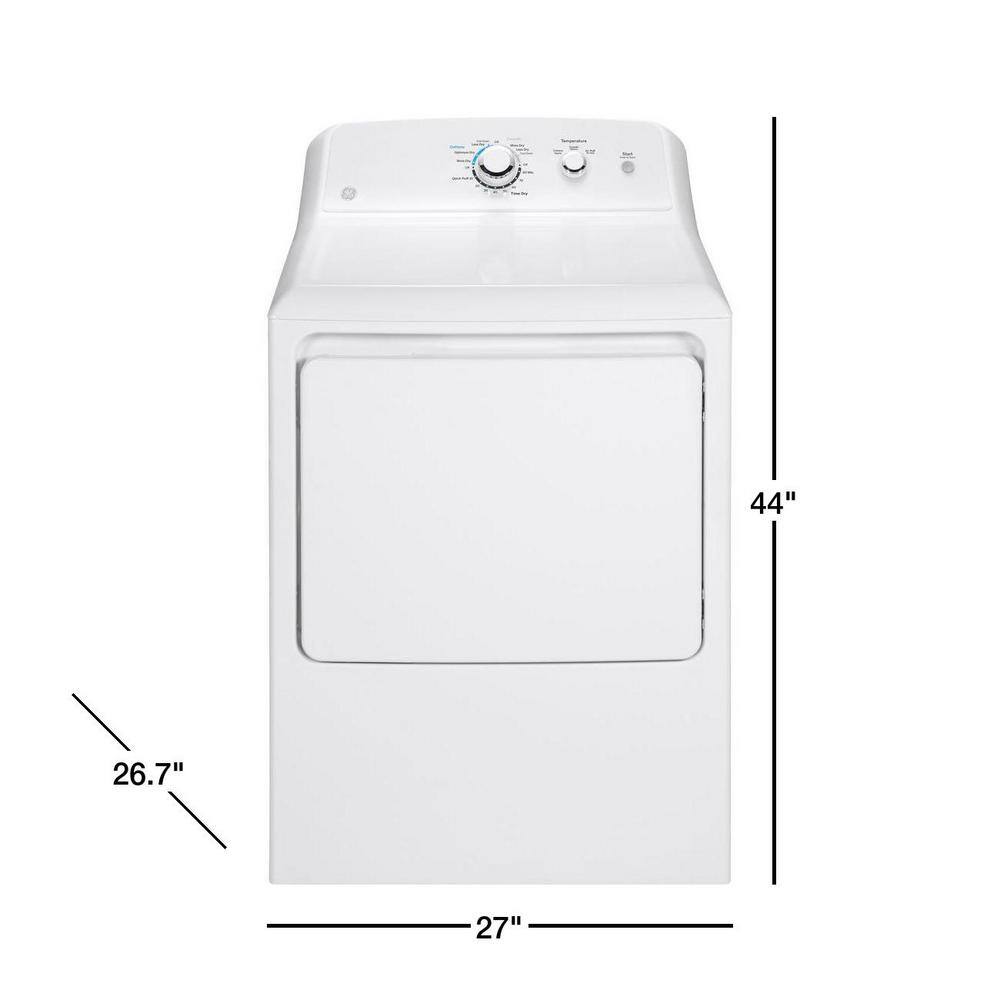 GE 6.2 cu. ft. Electric Dryer in White GTX33EASKWW