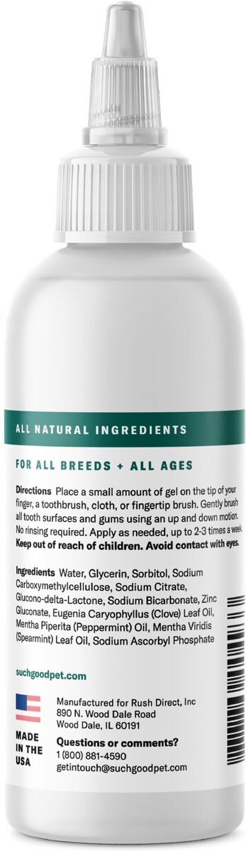 SUCHGOOD Oral Care Gel Cat and Dog Breath Freshner， 4-oz bottle