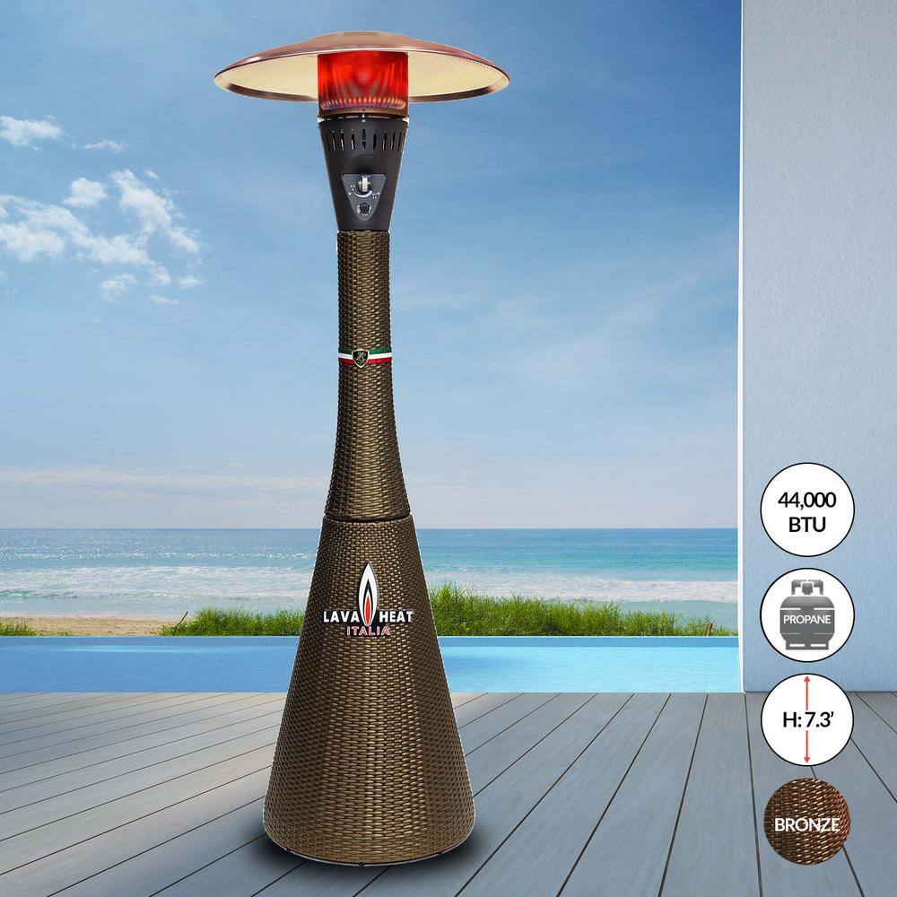 Lava Heat Italia Palermo 46,000 BTU 7 ft. Wicker Bronze Propane Patio Heater TL7MPBLW