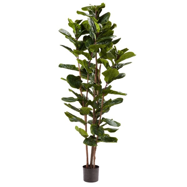 Pure Garden 6 Ft Artificial Fiddle Leaf Fig Tree Indoor/Outdoor Office