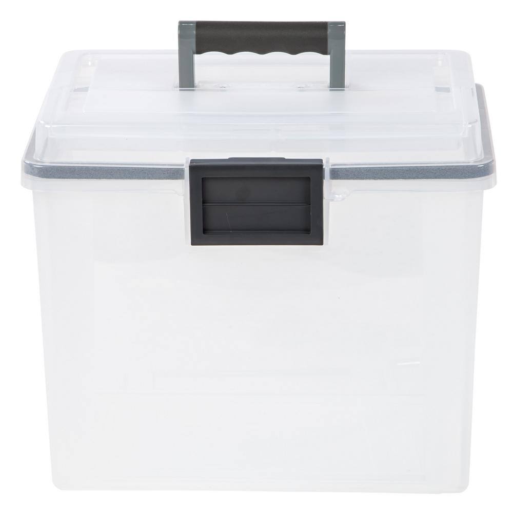 IRIS 19 Qt. Portable WeatherPro File Storage Box in Clear 110350