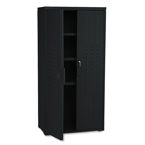 Iceberg Rough n Ready Storage Cabinet， Three-Shelf， 33w x 18d x 66h， Black (92551)