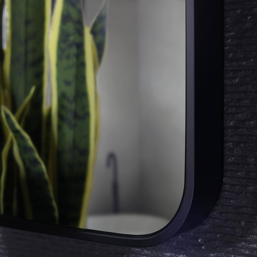 niveal 60 in. W x 36 in. H Rectangular Framed Wall Bathroom Vanity Mirror in Matte Black SM-6036MB