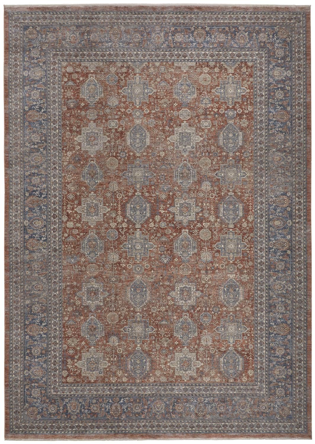 Gilford Rust and Blue Rug by BD Fine