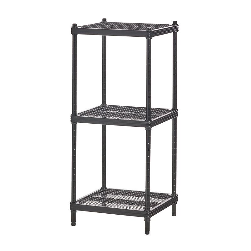 Design Ideas Meshworks 3 Tier Tower Metal Storage Shelving Unit Rack， Black