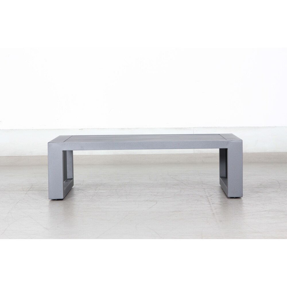 Paris Coffee Table with Gray Aluminum Frame