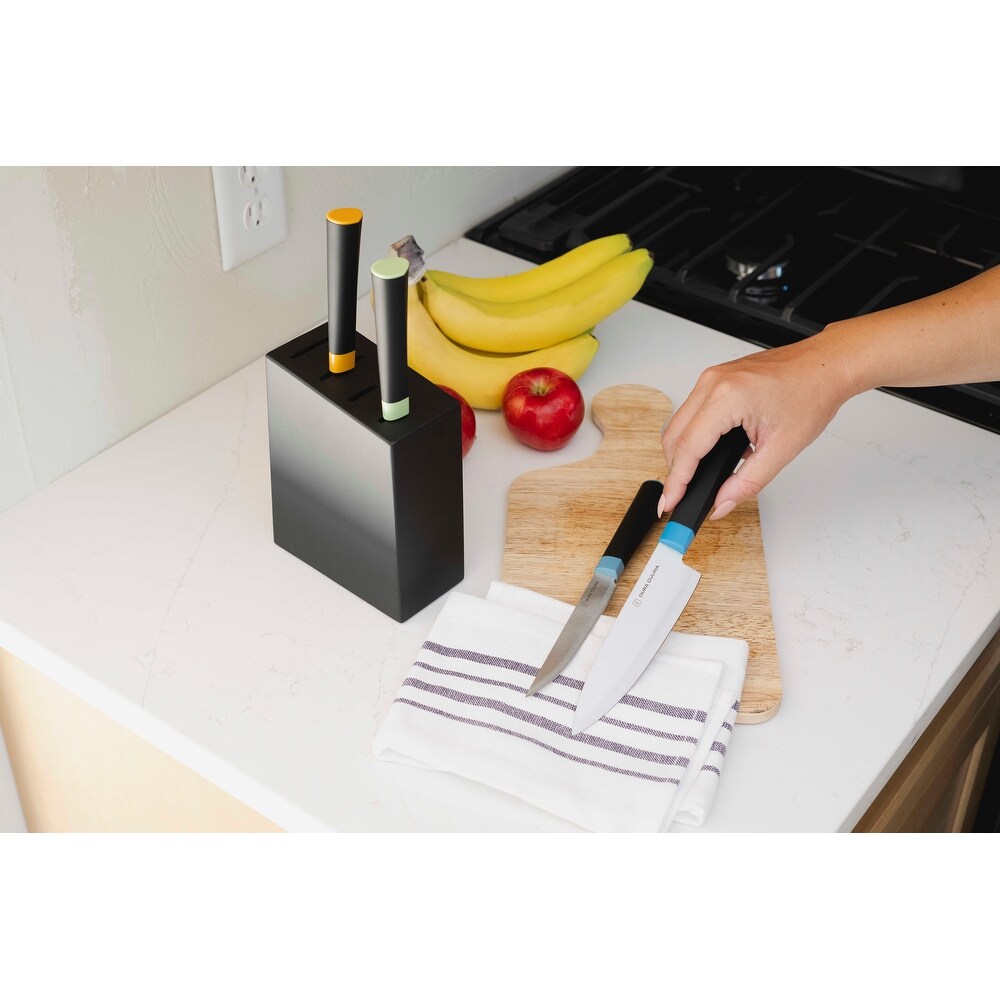 Dura Living Artistic Edge 5 Piece High Carbon Stainless Steel Kitchen Knife Block Set