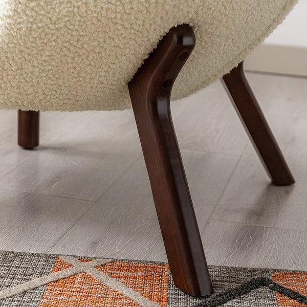 Modern Accent Chair Tufted Side Chair with Solid Wood Legs