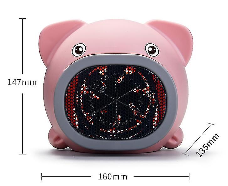 Mini Electric Warmer Cartoon Pig Heating Fan Desktop Warm Air Blower For Household Office