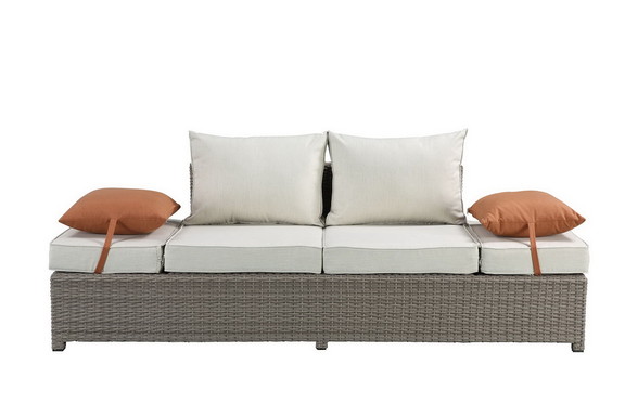 Acme Salena Patio Sectional   2 Ottomans (2 Pillow...