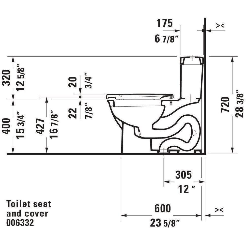 Duravit Darling New 1-Piece 1.28 GPF Single Flush Elongated Toilet in White Seat Not Included 2123010005