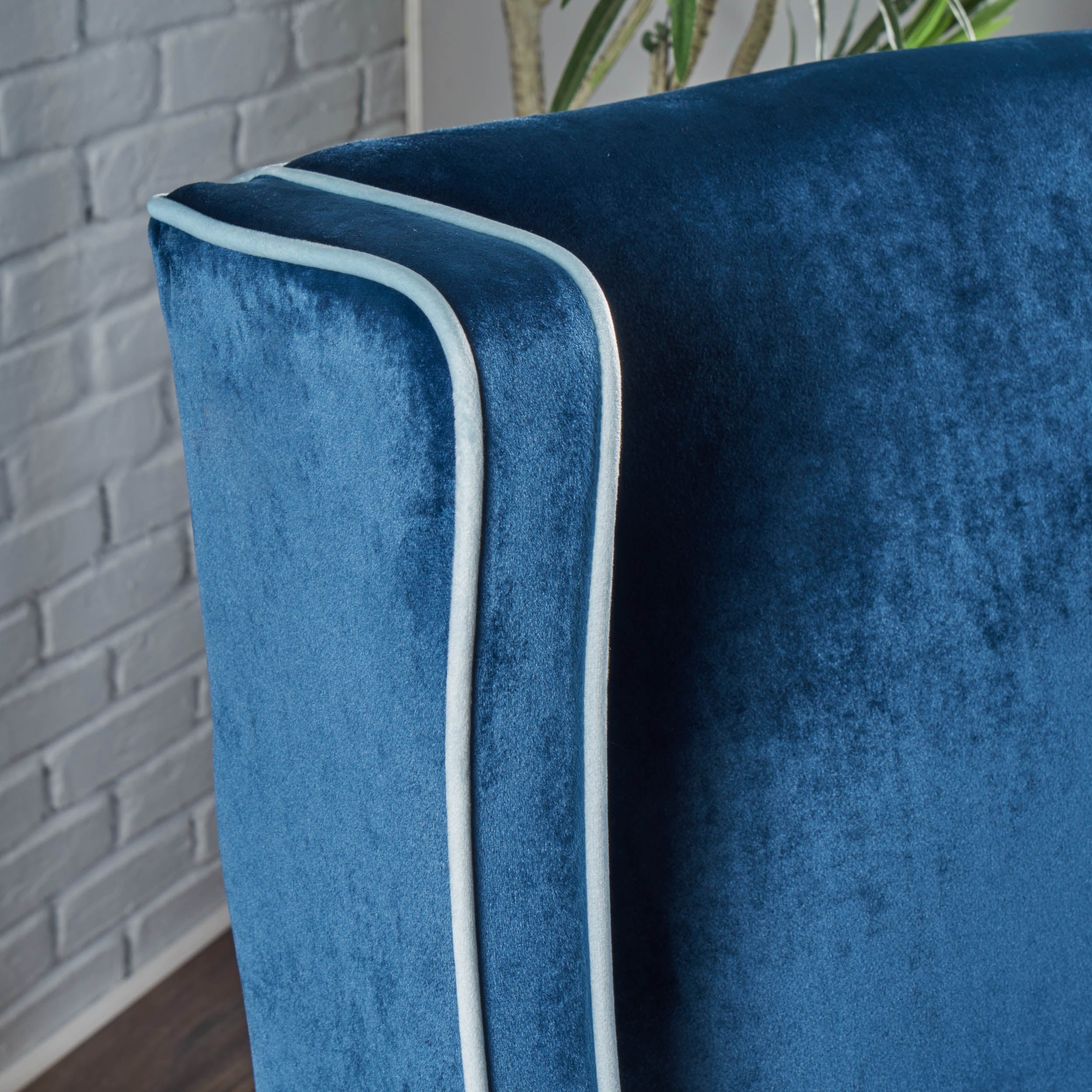 Edell Velvet Wingback Accent Chair