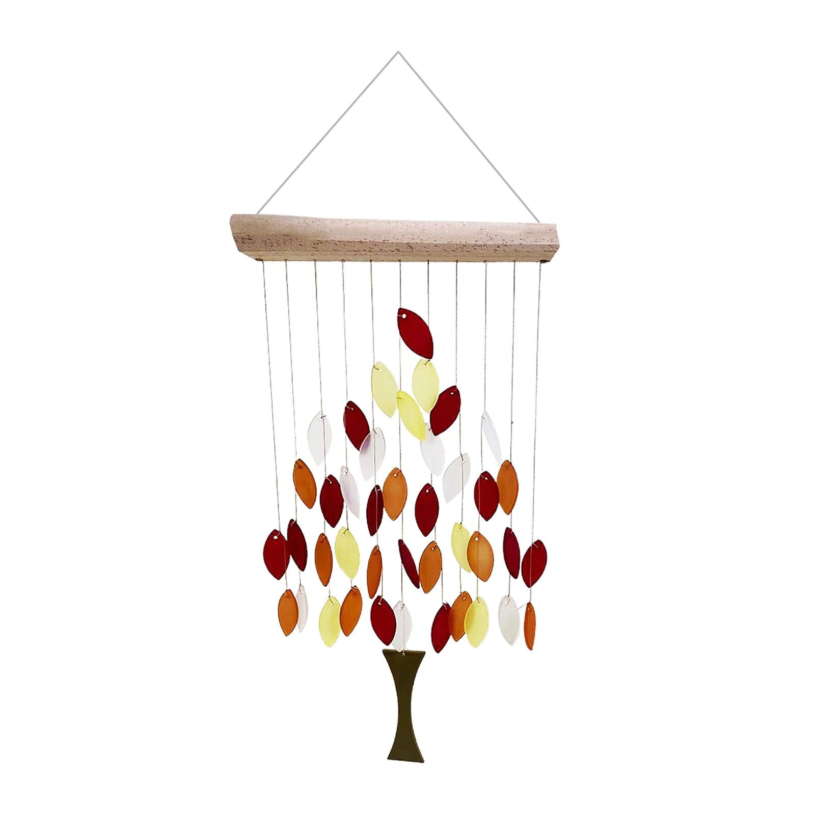 Garden Wind Chimes Beautiful Maple Leaves Garden Gifts Rotatable Windchime Hanging Decoration Clearance Outside Yard Patio Home Decor Ornament - orange