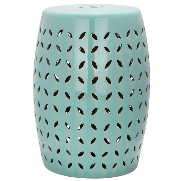 SAFAVIEH Paradise Zen Light Blue Ceramic Decorative Garden Stool