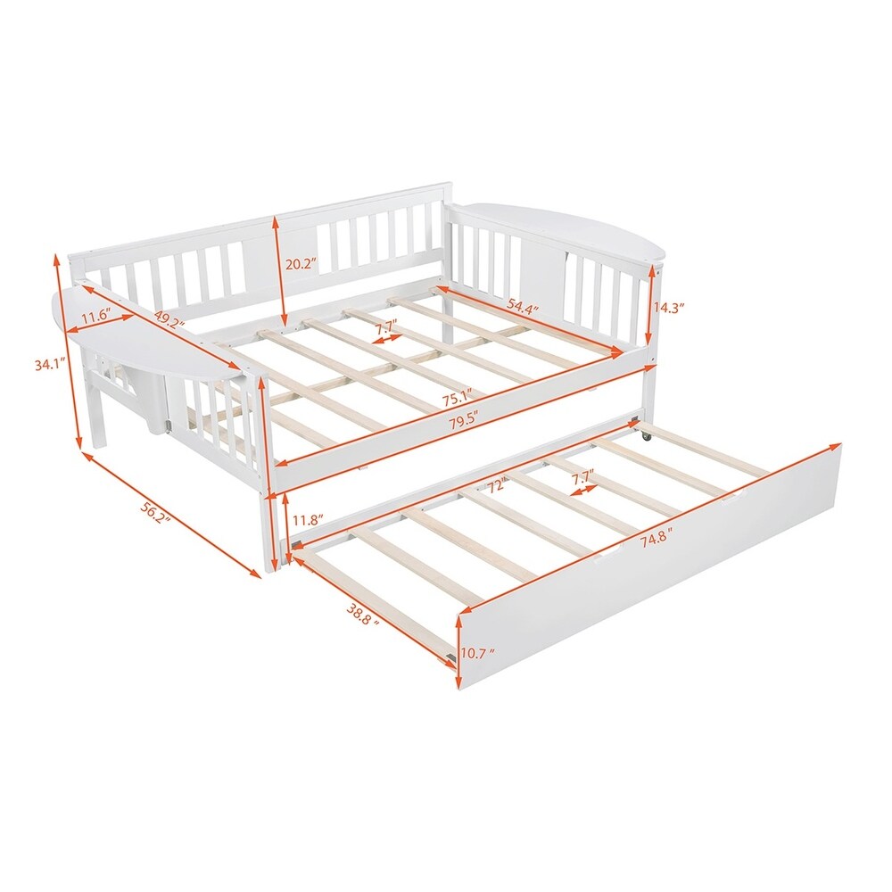 Merax Wooden Daybed with Twin Trundle Bed