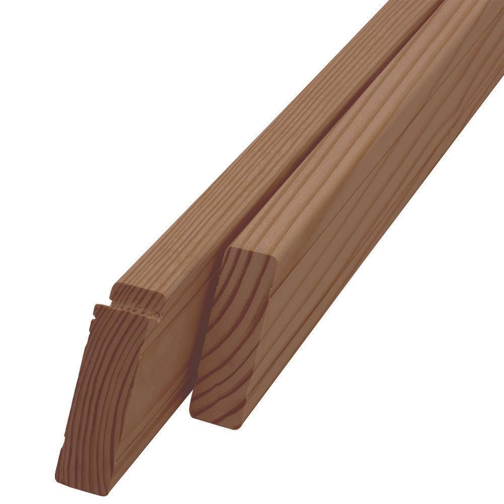 ProWood 6 ft. Walnut-Tone Southern Yellow Pine Stair Rail Kit with B2E Balusters 446449