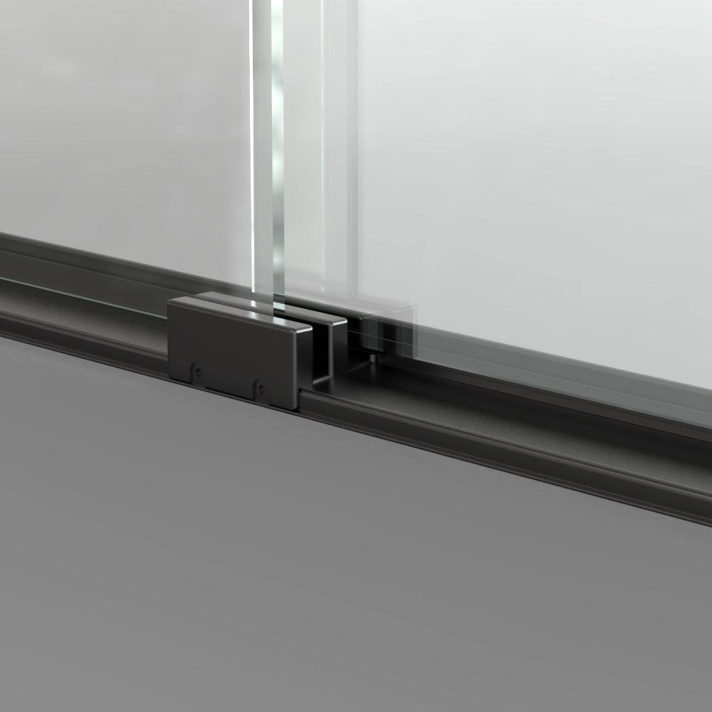 niveal Vale 60 in. W x 60 in. H Sliding Semi Frameless Tub Door in Matte Black Finish LU97-6060MB