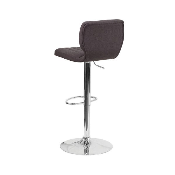 Offex Chrome/Fabric Height-adjustable Swivel Bar Stool