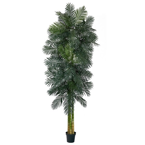 10' Triple Stalk Golden Cane Artificial Palm Tree