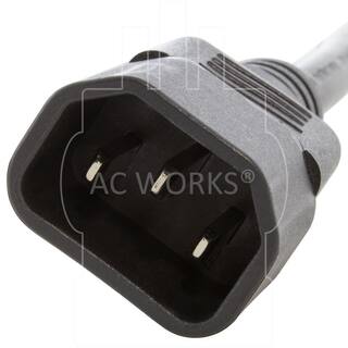 AC WORKS Up to 7 ft. 10 Amp 183 Medical Grade Y-Cable with 2 NEMA 5-15R Connectors CC14Y515