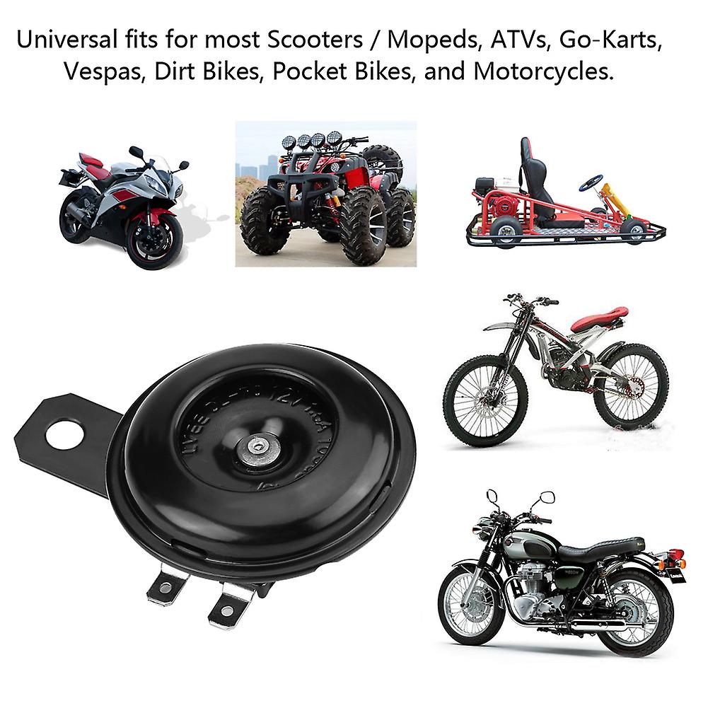 Motorcycle Universal Waterproof Electric Horn Round Loud Speaker For Scooter Moped Dirt  Bike