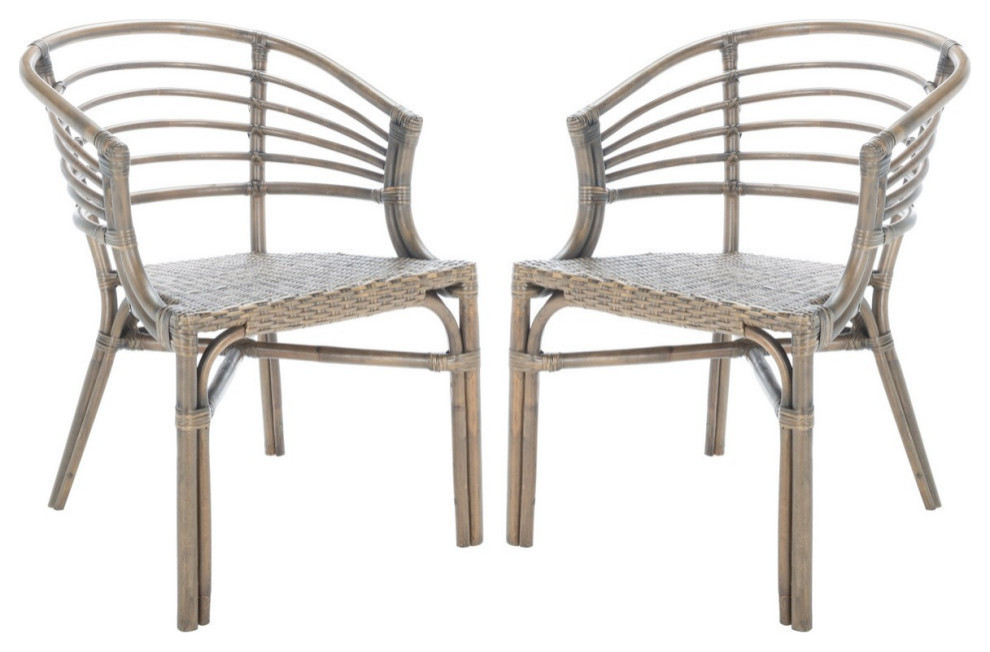 Utopia Rattan Dining Chair  Set of 2  Walnut   Tropical   Dining Chairs   by Rustic Home Furniture Deco  Houzz