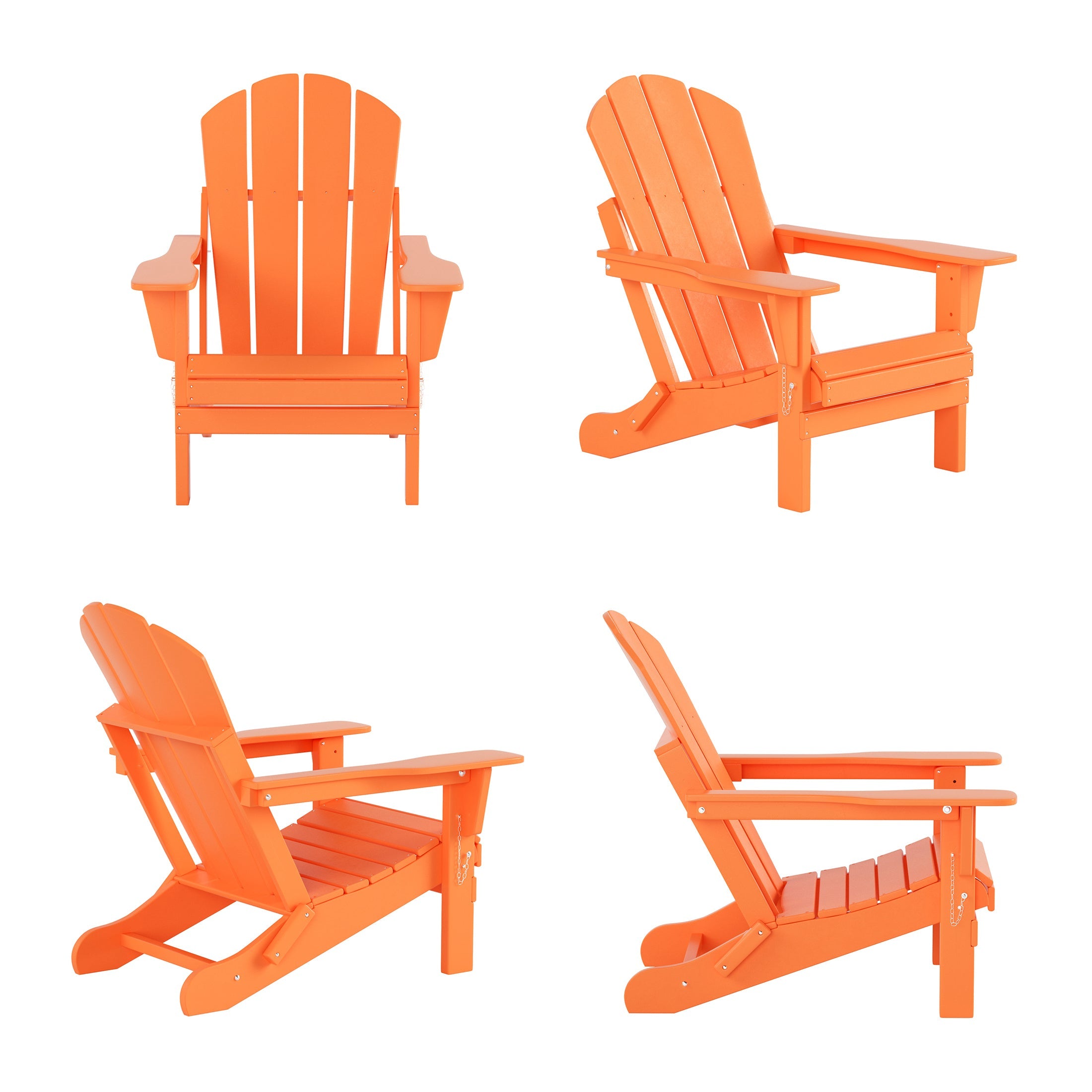 WestinTrends Outdoor Adirondack Chair, Plastic Fire Pit Chair, Weather Resistant Folding Patio Lawn Chair for Outside Deck Garden Backyard Balcony, Orange