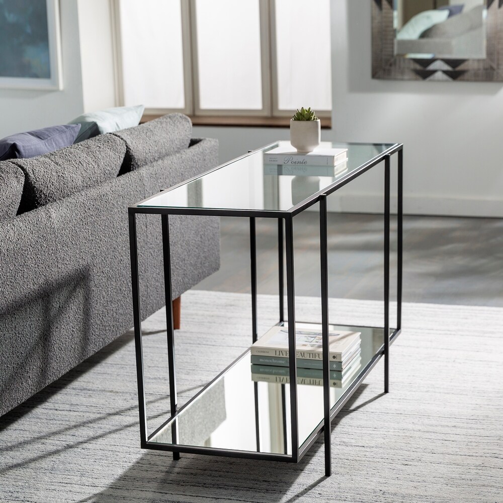 Alecsis Glass Two Tier 30 inch Console Table