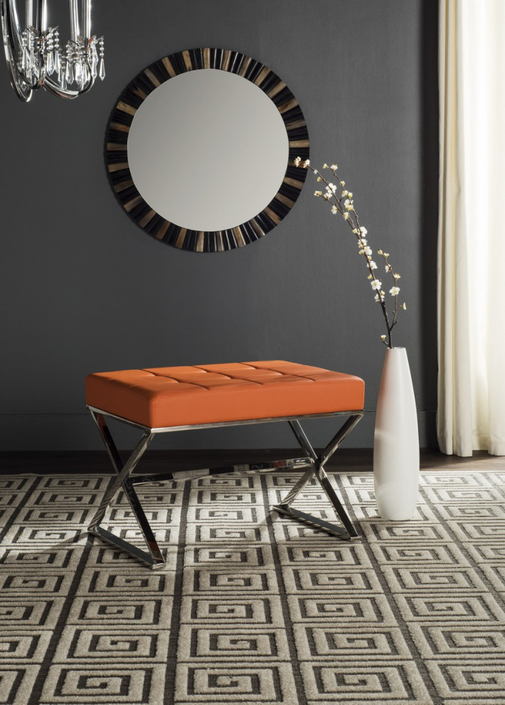 Channa Ottoman Orange   Modern   Footstools And Ottomans   by Virgil Stanis Design  Houzz